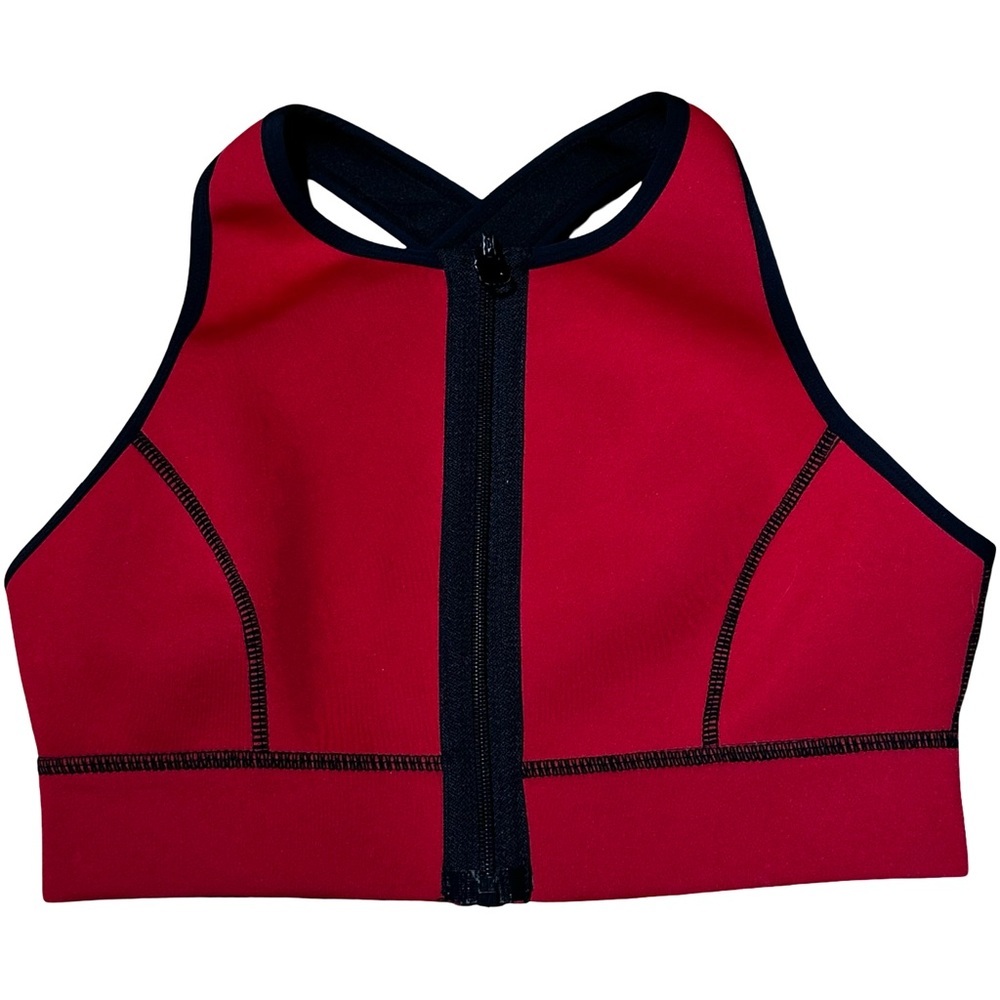 Forever 21 High Impact Crisscross Neoprene Sports Bra – Red – Medium